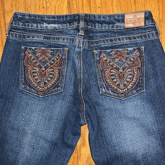 HINT Embroidered Blue Boho Denim Jeans Size 7 - Picture 6 of 13